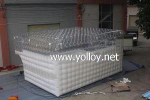 Tienda inflable de cubo de media transparencia