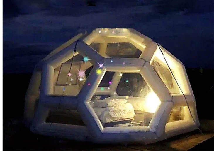Starry Night Transparent Inflatable Football Dome Bubble Tent For Outdoor Camping