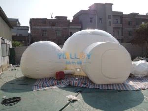 Tienda inflable de medio patio transparente